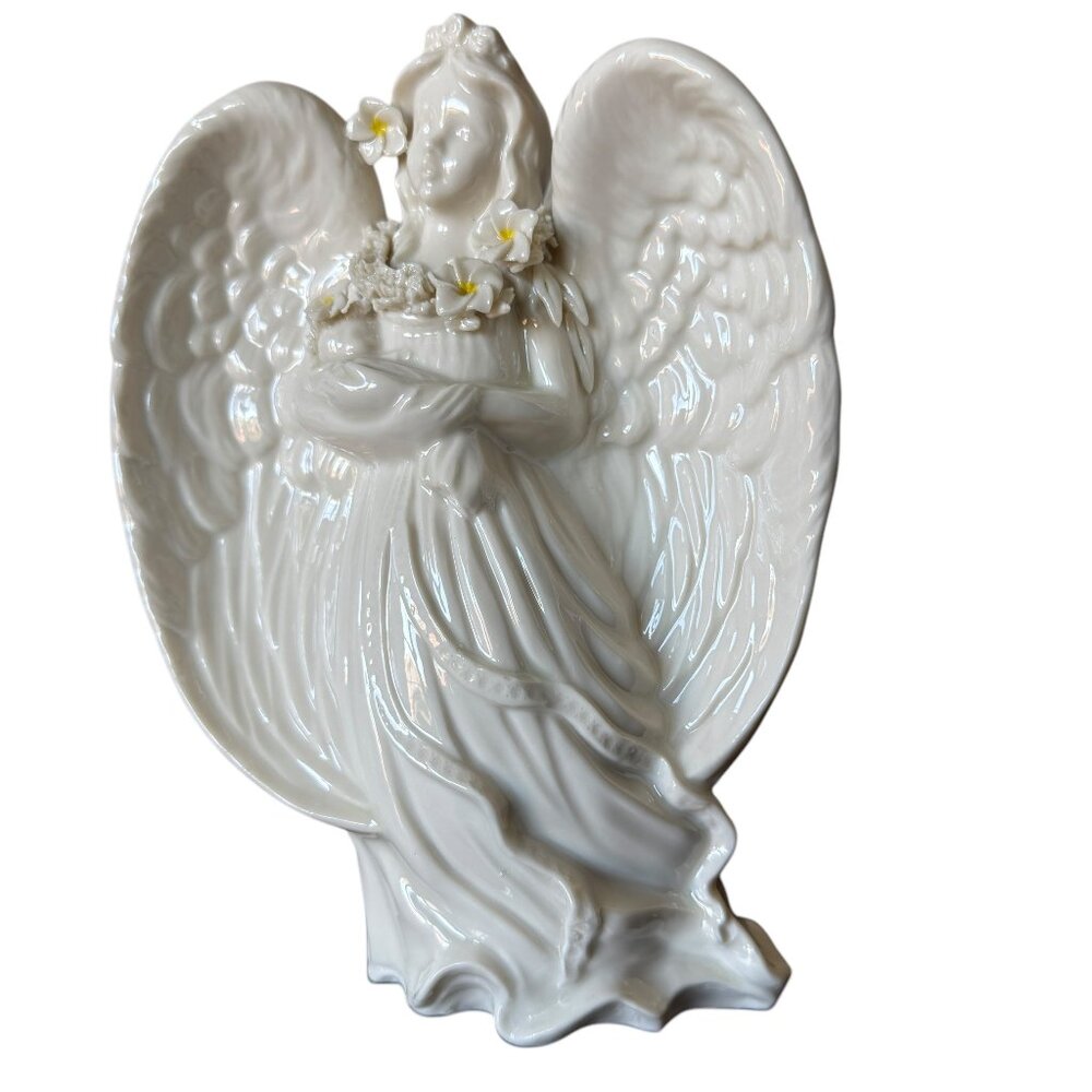 Porcelain Figurine Statue Angel Holding Baby Protection Mother's Love Grief Loss